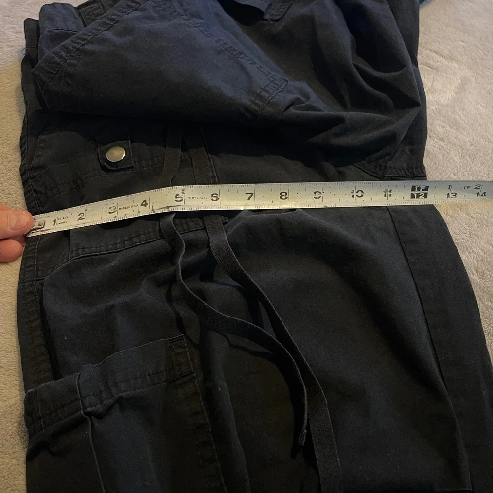 Wild Fable Pants Women XS Black Cargo Wide Leg Cotton Drawstring Hem Utility Y2K